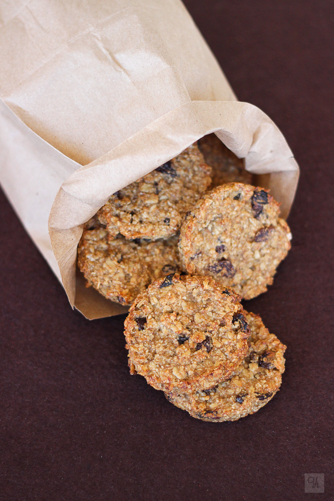 Galletas de plátano, avena y pasas