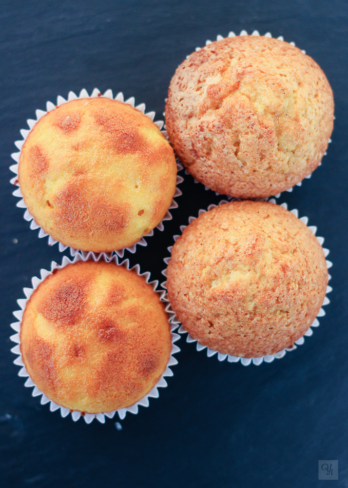 Magdalenas de naranja y de leche condensada