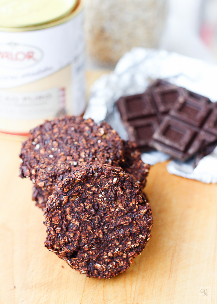 Galletas de avena, plátano y doble chocolate