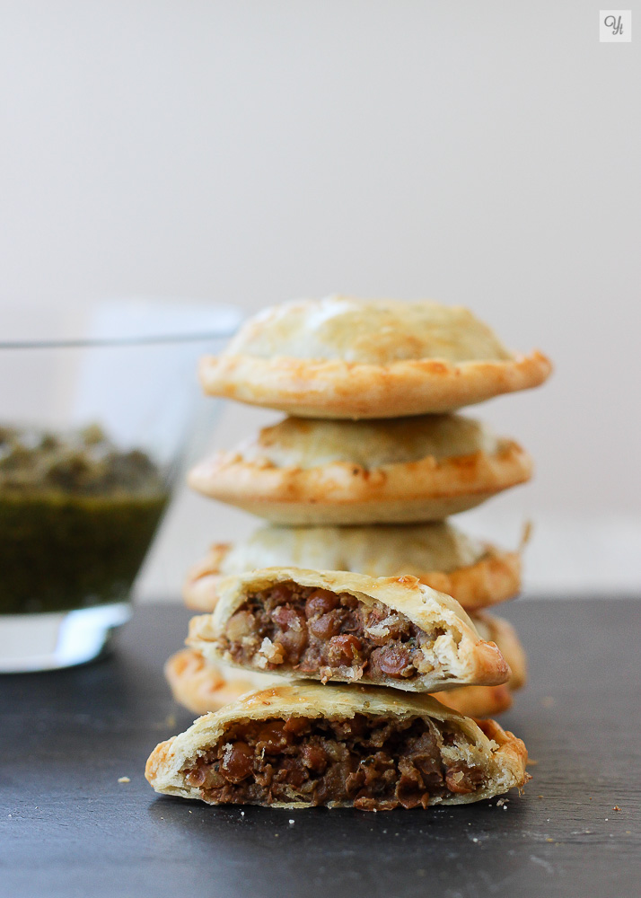 empanadillas lentejas y pesto