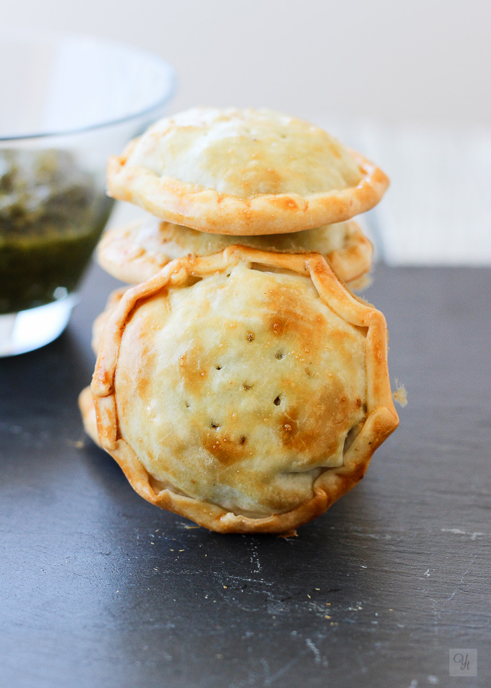 empanadillas lentejas y pesto