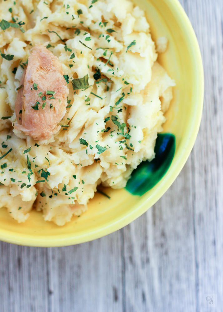 Receta de guarnición de patatas y ajo asado