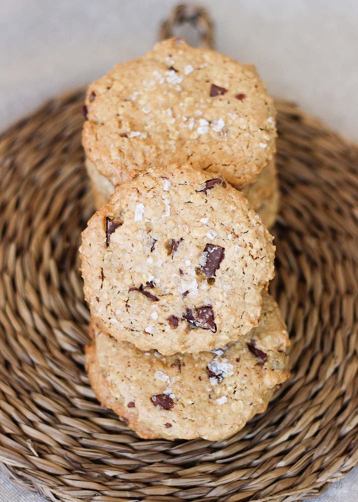 Galletas de mantequilla de cacahuete, avena y chocolate