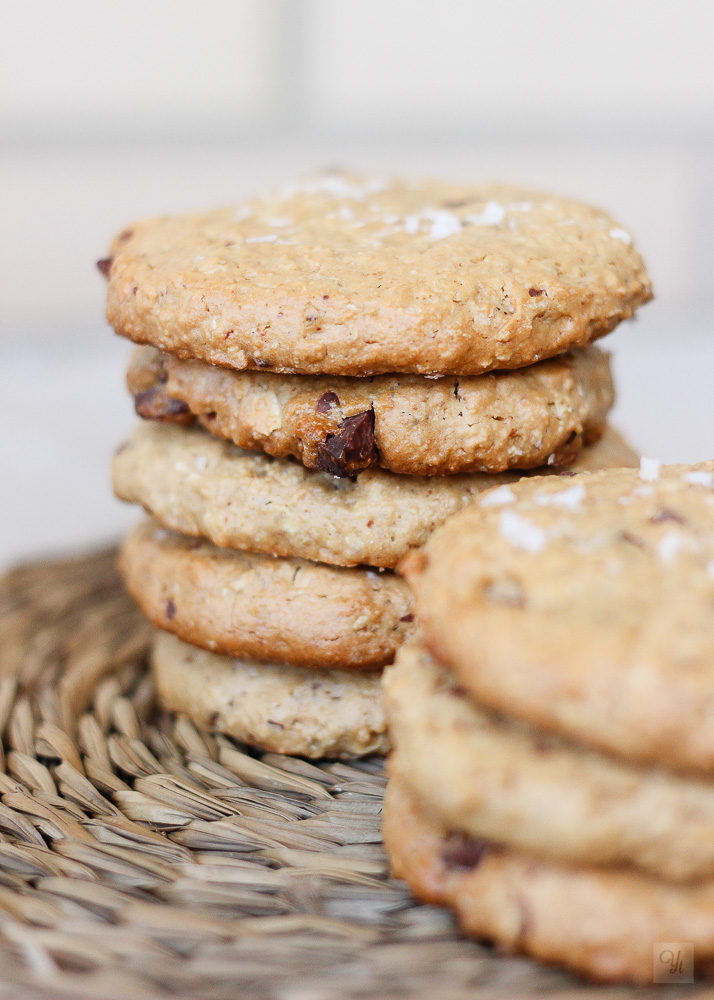 Galletas de mantequilla cacahuete, avena y chocolate