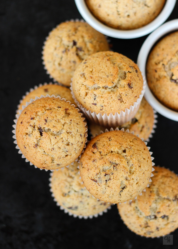 Muffins de coco y chocolate