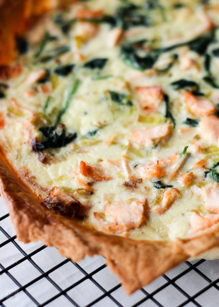 Quiche de salmón y espinacas