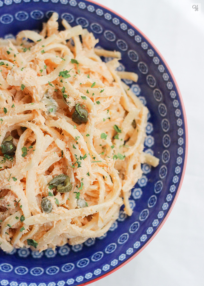 Pasta con crema de salmón