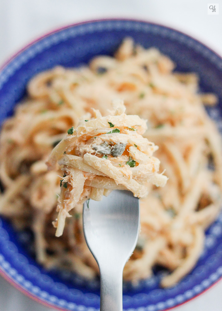 Pasta con crema de salmón