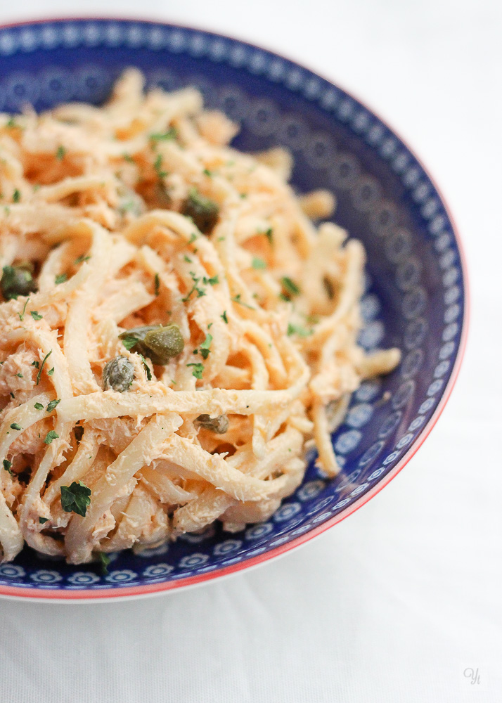 Pasta con crema de salmón