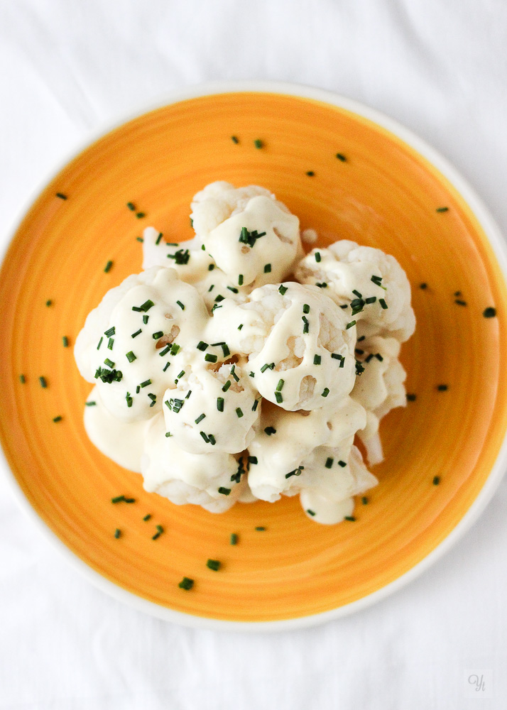 Coliflor con mayonesa y mostaza