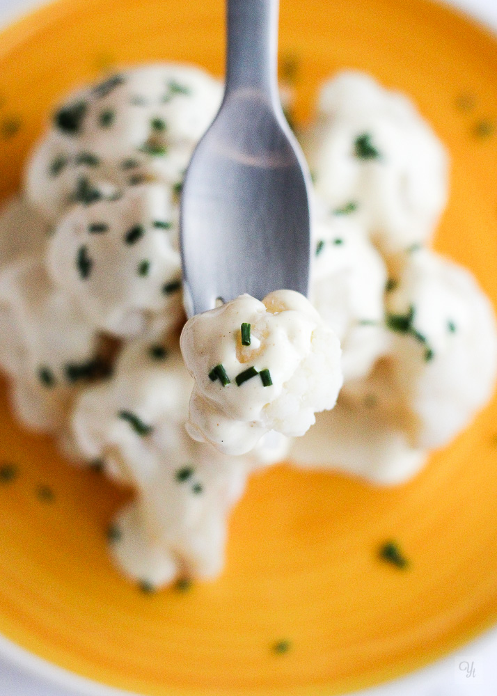 Coliflor con mayonesa y mostaza