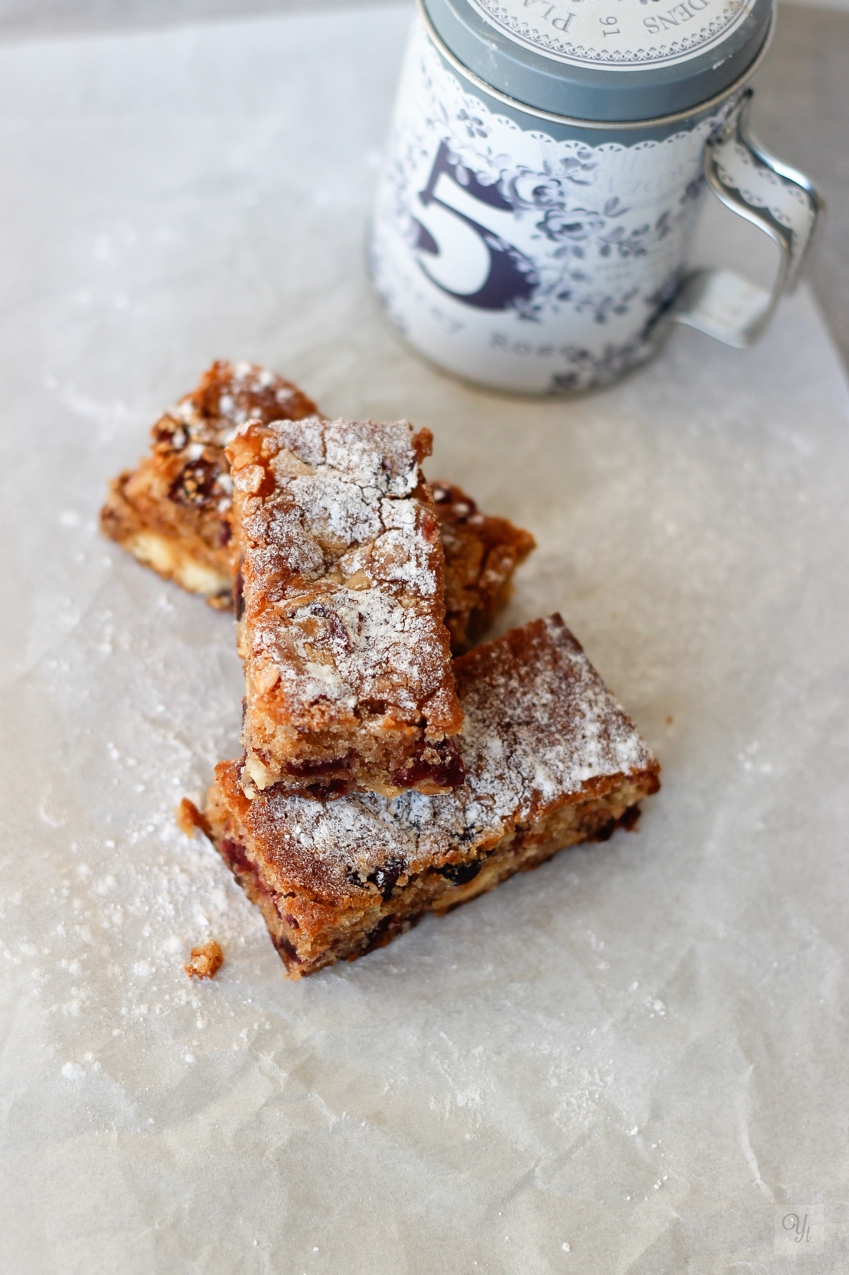 Bizcochitos de chocolate blanco y arándanos